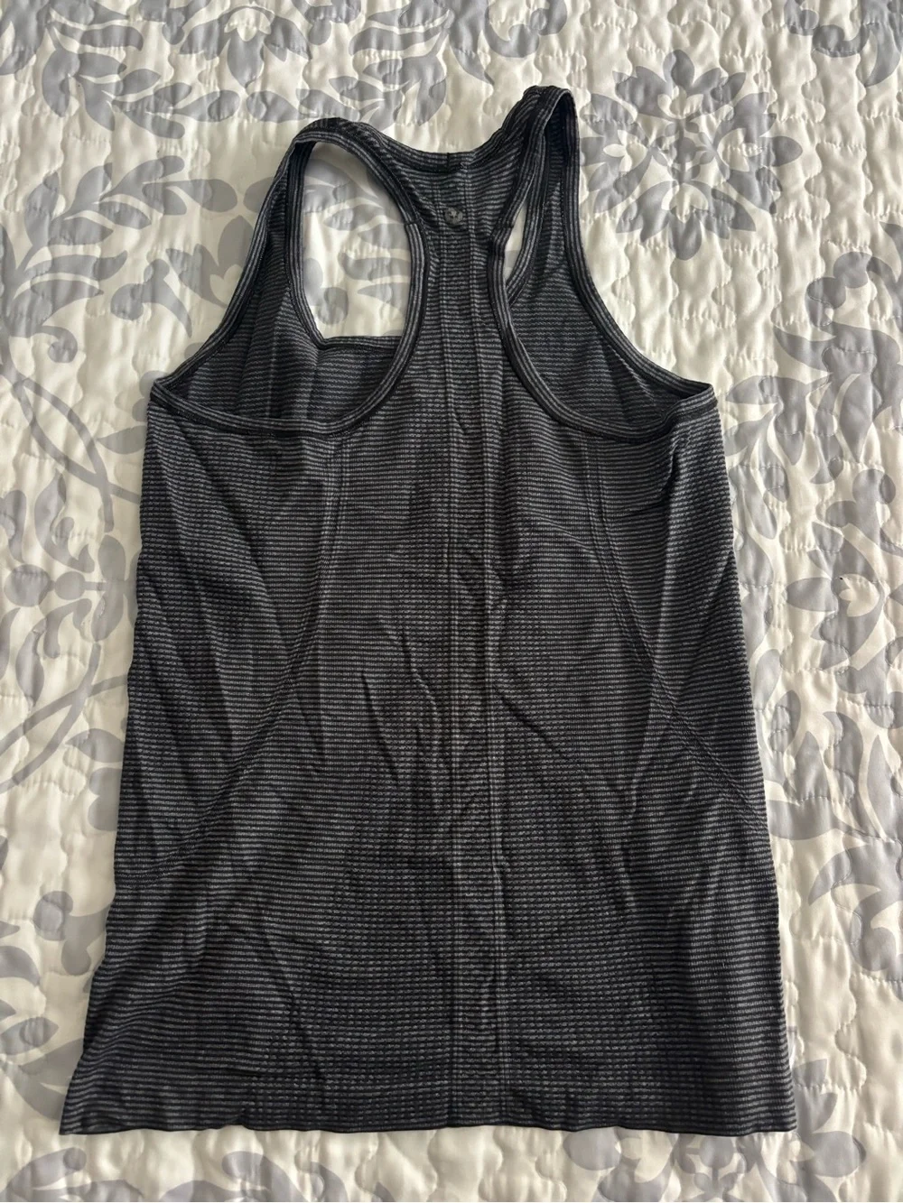 lululemon athletica Black and Gray Striped Racerback Tank